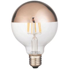 Λάμπα led filament G125-8 Ε27 6.5W ανεστραμμένου καθρέπτου χαλκού 2700k θερμό λευκό φως
