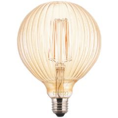 Λάμπα led filament G125x175 Globe μελί Ε27 5.5W 230V 2200k θερμό λευκό φως δέσμης 280°