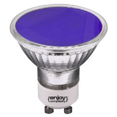 Λάμπα led GU10 SMD Φ50mm 3W 230V μπλε φως 250 lumen δέσμης 100° 15000h