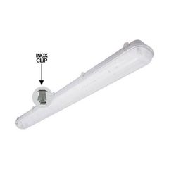 Φωτιστικό για 1 λάμπα LED TUBE T8 120cm με κάλυμμα P.C. στεγανό IP65 με τροφοδοσία στο 1 άκρο