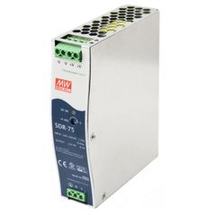 Τροφοδοτικό ράγας SLIM SDR75-12 MEAN WELL 75W 12V με προστασία από βραχυκύκλωμα