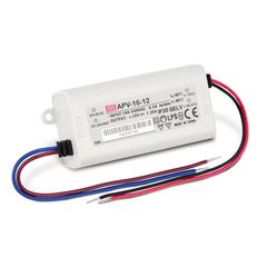 Τροφοδοτικό APV16-12 MEAN WELL 16W 12V για ταινίες & λάμπες LED πλαστικό στεγανό IP42