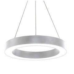 Led γραμμικό φωτιστικό κρεμαστό ασημί με κυκλικό design 48W 4000K ενδιάμεσο φως 3850Lm