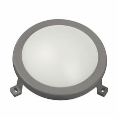 Led απλίκα γκρι στρόγγυλη πλαστική 12W 840Lm 4000k ενδιάμεσο λευκό φως στεγανή ΙΡ54