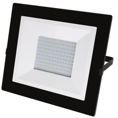 Προβολέας LED-SMD slim 100W 230V με φωτοκύταρο 4000Κ ενδιάμεσο φως IP65 9500lm σε μαύρο χρώμα
