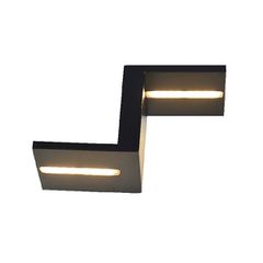 Επίτοιχο μεταλλικό μαύρο ματ φωτιστικό LED SMD 2x4W 3000K θερμό φως