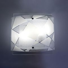 Φωτιστικό οροφής γυάλινο ορθογώνιο 310x290mm για 2 λάμπες με ντουί Ε27