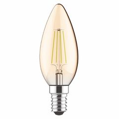 Λάμπα led filament κεράκι Ε14 5W 230V 2700k θερμό λευκό φως 400lm με δυνατότητα ρύθμισης της έντασης φωτός & μελί κάλυμμα