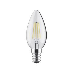 Λάμπα led filament κεράκι Ε14 5W 230V 2700k θερμό λευκό φως 440lm με δυνατότητα ρύθμισης της έντασης φωτός & διάφανο κάλυμμα