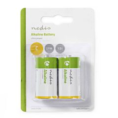 Αλκαλικές μπαταρίες LR14 C NEDIS BAAKLR142BL 1.5V σε blister 2 μπαταριών