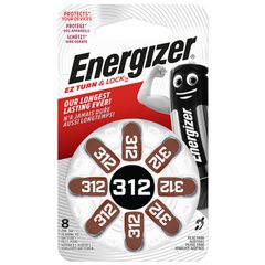 Μπαταρία ακουστικών βαρηκοΐας ENERGIZER ZINC AIR 312 1.4V σε blister 8 τεμαχίων