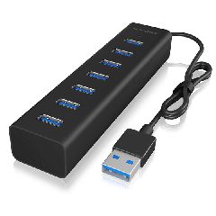 Hub αλουμινίου USB 3.0 µε 7 θύρες Type-A & LED ένδειξη τροφοδοσίας και λειτουργίας