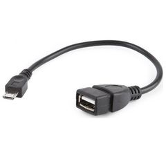 Καλώδιο σύνδεσης OTG MICRO USB-AF Gembird USB A - Micro-USB B 0.15m USB Black