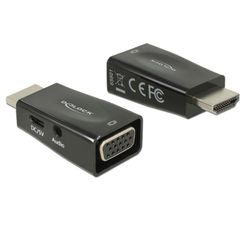 Αντάπτορας DELOCK HDMI σε VGA + 3.5mm 65901 1080p μαύρος