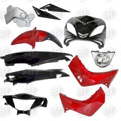 ΠΛΑΣΤΙΚΟ ΚΟΣΤΟΥΜΙ YAMAHA CRYPTON-X 135 (JUPITER-MX) ΜΑΥΡΑ/KOKKINA, ΙΝΔΟΝΗΣΙΑΣ ΣΕΤ 11 ΤΕΜΑΧΙΩΝ.