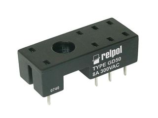 Βάση ρελέ τυπωμένου κυκλώματος 2 επαφών PCB RELPOL GD50