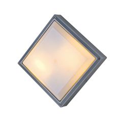 Φωτιστικό απλίκα τετράγωνο γκρί 270X270X78mm Cube με πολυκαρβονικό κάλυμμα για 2 λάμπες Ε27
