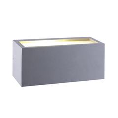 Φωτιστικό απλίκα ορθογώνιο γκρί 250X110X103mm Cube με φωτισμό Up-Down για λάμπες Ε27