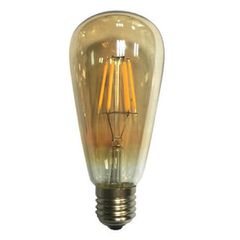 Λάμπα led filament μελί αβοκάντο Ε27 6W 230V ντιμαριζόμενη 2700k θερμό λευκό φως 590 lumen