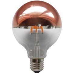 Λάμπα led filament ανεστραμμένου καθρέπτου χρυσό Ε27 6W 230V ντιμαριζόμενη 2700k θερμό λευκό φως