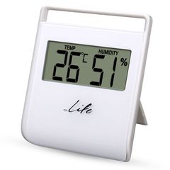 Ψηφιακό θερμόμετρο / υγρόμετρο λευκό LIFE WES-102 εσωτερικού χώρου