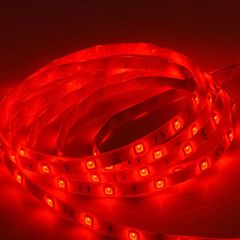 LED ταινία 5m 14,4W 12VDC κόκκινο φως IP33 μη στεγανή εύκαμπτη αυτοκόλλητη
