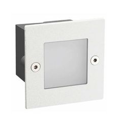 Led απλίκα λευκή τετράγωνη χωνευτή 2W 90Lm 3000k θερμό λευκό φως από πλαστικό στεγανή ΙΡ54