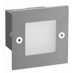 Led απλίκα γκρι τετράγωνη χωνευτή 2W 100Lm 6000k ψυχρό λευκό φως από πλαστικό στεγανή ΙΡ54