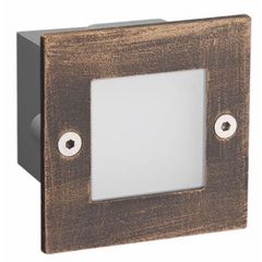Led απλίκα σκουριάς τετράγωνη χωνευτή 2W 90Lm 3000k θερμό λευκό φως από πλαστικό στεγανή ΙΡ54