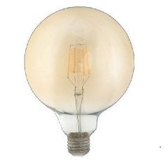 Λάμπα led filament globe Amper G125 Ε27 8W 230V ντιμαριζόμενη 2400k θερμό λευκό φως 680lumen