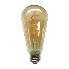 Λάμπα led filament αβοκάντο amper spiral ST64 Ε27 6W 230V ντιμαριζόμενη 2400k θερμό λευκό φως 540L