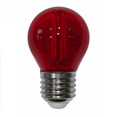 Λάμπα led G45 σφαιρική Ø45mm E27 ισχύος 2W 230V κόκκινο χρώμα ευρείας δέσμης 330°