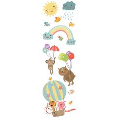 Διακοσμητικά αυτοκόλλητα διπλής όψης Rainbow Animals για τζάμι ή τοίχο L 32x12.5cm από βινύλιο