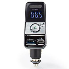 Αναμεταδότης FM NEDIS CATR130BK hands free και φορτιστής 3 σε 1 Bluetooth με οθόνη LED 0.8"