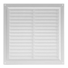 Περσίδα εξαερισμού λευκή 250x250mm πλαστική τετράγωνή Europlast VR2525 με πλέγμα προστασίας