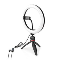 Ring Light 10" (26 cm) με 120 λάμπες LED τρίποδο στήριξης 6W με ρυθμιζόμενη ένταση & 3 λειτουργίες θερμοκρασίας χρώματος