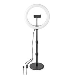 LED Ring Light 10" 26 cm με 120 λάμπες 6W επιτραπέζια βάση στήριξης & 3 λειτουργίες θερμοκρασίας χρώματος (2700-6700K)