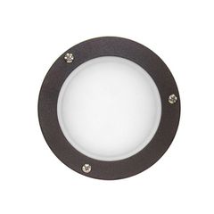 LED πλαφονιέρα αλουμινίου σαγρέ σκουριά με ματ γυαλί στρογγυλή επίτοιχη 2.4W 230V ψυχρό φως στεγανή IP-54