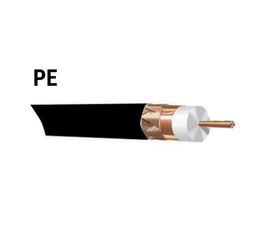 Καλώδιο TV δορυφορικού 96x0.12mm² με πλέγμα & φύλλα χαλκού CU 75Ω PE μαύρο χρώμα