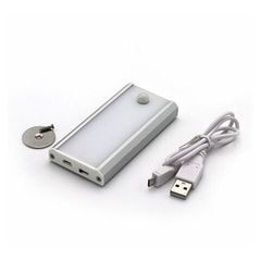 Φωτιστικό LED ντουλάπας 1W ασημί με μαγνήτη & ανιχνευτή κίνησης επαναφορτιζόμενο με USB