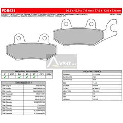 ΛΥΡΗΣ FERODO ΤΑΚΑΚΙΑ ΕΜΠΡΟΣ ΓΙΑ KAWASAKI Z 250 SL 2015-, FDB631EF