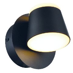 Επίτοιχο LED φωτιστικό LUCIDO 8W θερμό φως 3000k 640lm μαύρο μεταλλικό 12x12x13cm