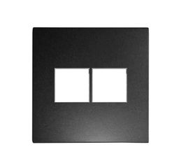Πλακίδιο πρίζας DATA διπλή RJ45+RJ45 Cat.6 σε ανθρακί χρώμα
