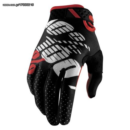 Γάντια Μηχανής 100% Ridefit 10001-013-11 Μαύρο - Κόκκινο