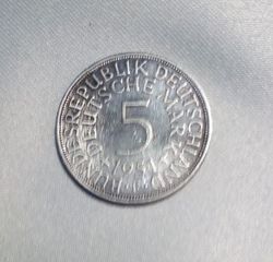 5 Mark  F , 1951,  GERMANY , silver 