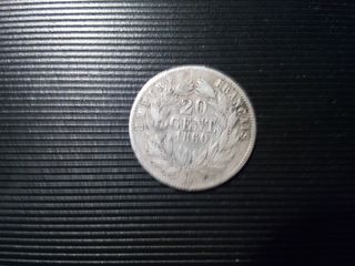 20  centime  BB   NAPOLEON  1860, FRANCE , silver