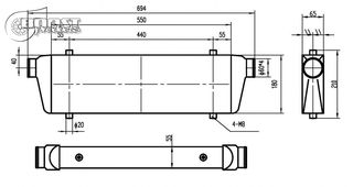 Intercooler 550x180x65 Boost Products-thumb-1