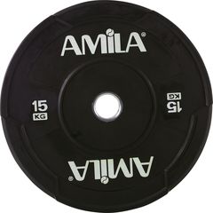 Amila Δισκος Amila 50Mm Bumper 15.0Kg Μαυρο - Λευκο (90309)