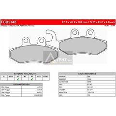 ΛΥΡΗΣ FERODO ΤΑΚΑΚΙΑ ΕΜΠΡΟΣ ΓΙΑ PIAGGIO BEVERLY 350 ABS 2011-, FDB2142EF