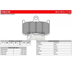 ΛΥΡΗΣ FERODO ΤΑΚΑΚΙΑ ΕΜΠΡΟΣ ΓΙΑ SUZUKI GSX-S 750 ABS 2016-, FDB2158ST